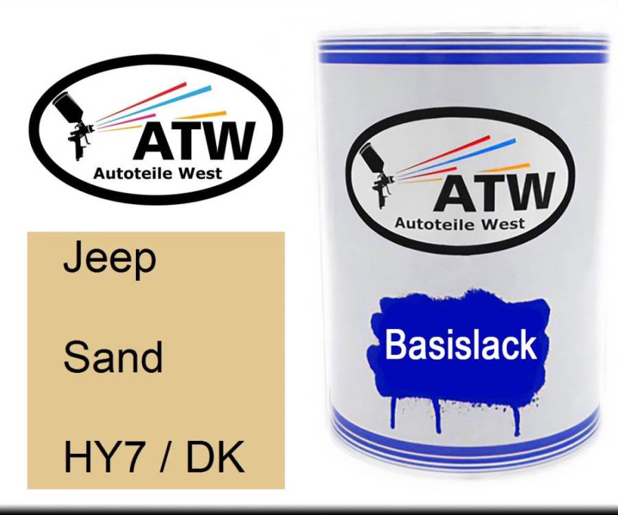 Jeep, Sand, HY7 / DK: 500ml Lackdose, von ATW Autoteile West.